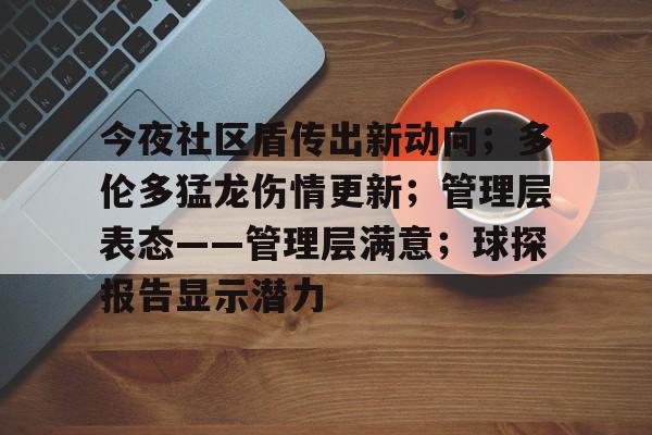 爱游戏体育-关于今夜社区盾传出新动向；多伦多猛龙伤情更新；管理层表态——管理层满意；球探报告显示潜力的信息